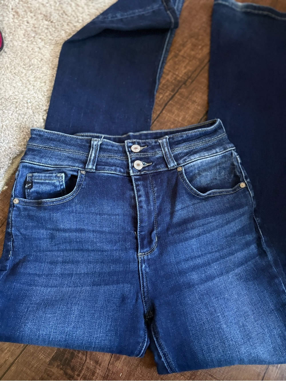 KanCan Y2K Vintage Sz 9/28 High-Rise Flared Women’s Jeans - Dark Blue Wash - Picture 7 of 12